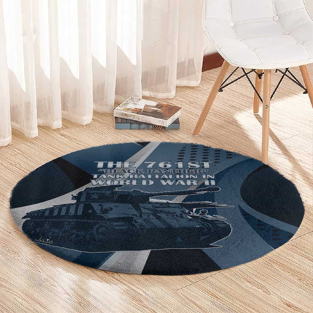 761st Tank Battalion WWII Round Carpet Black Panthers Tribute