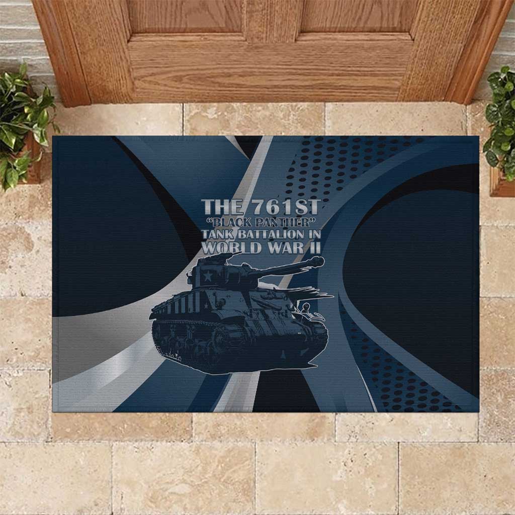 761st Tank Battalion WWII Rubber Doormat Black Panthers Tribute