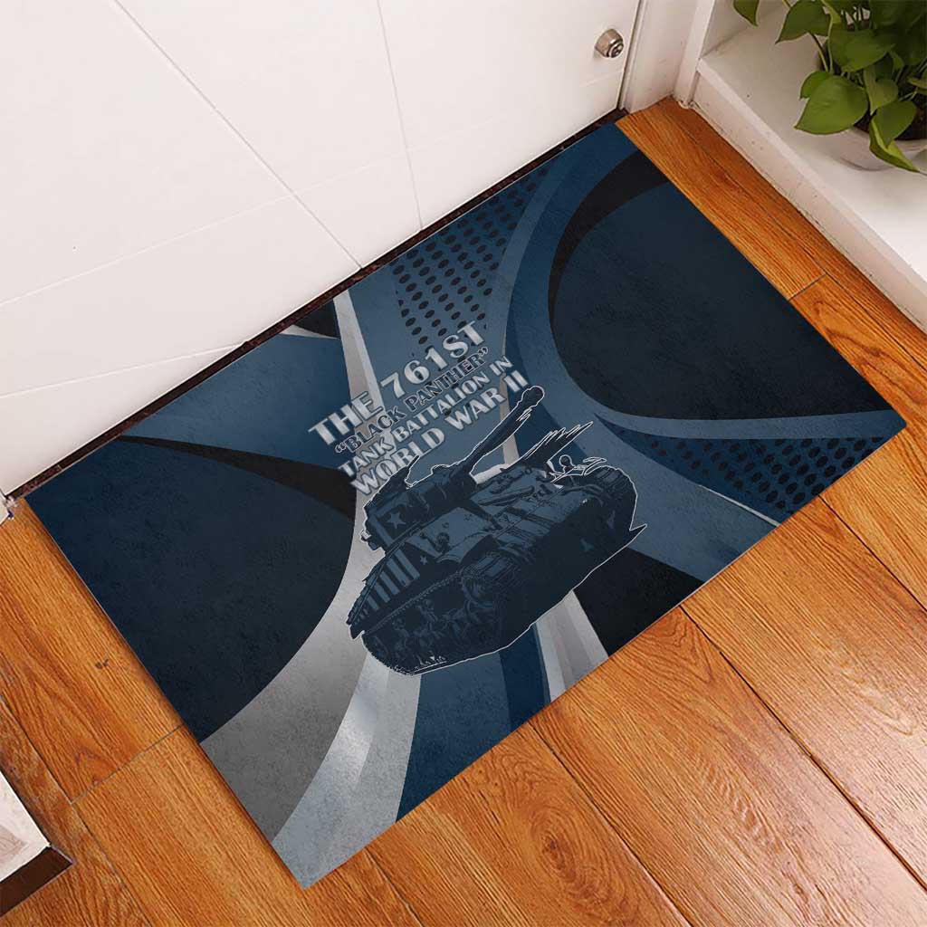 761st Tank Battalion WWII Rubber Doormat Black Panthers Tribute