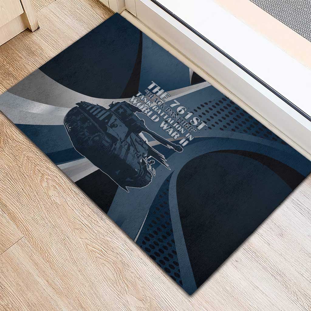 761st Tank Battalion WWII Rubber Doormat Black Panthers Tribute