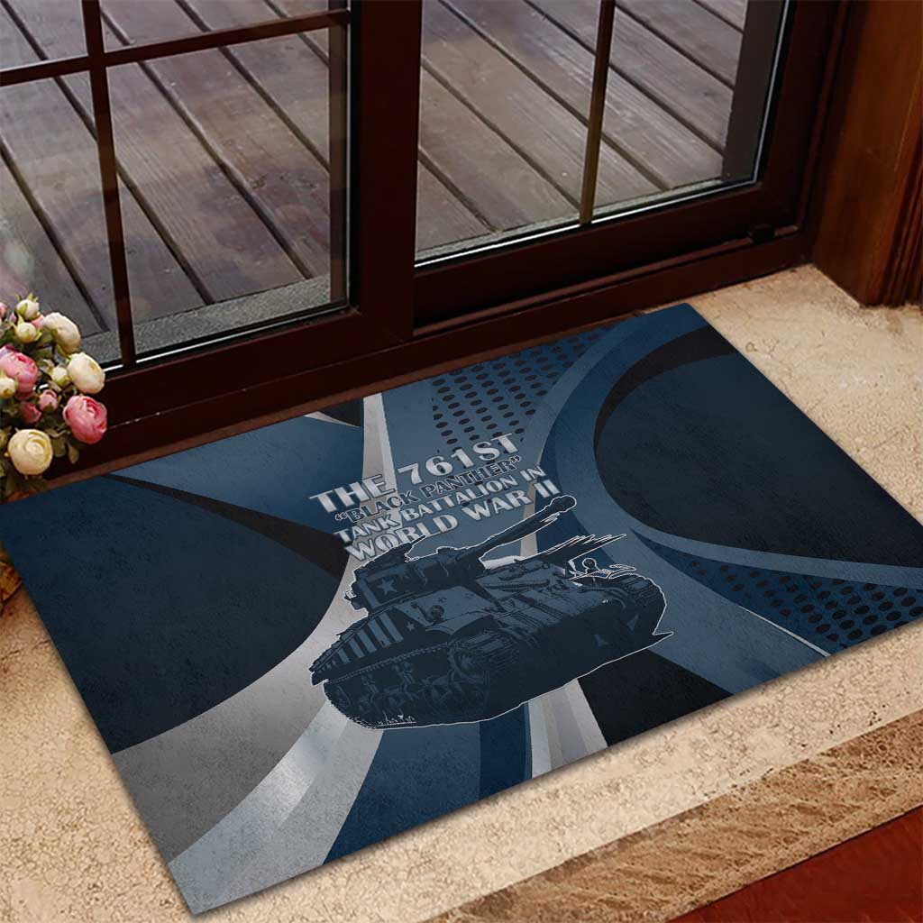 761st Tank Battalion WWII Rubber Doormat Black Panthers Tribute