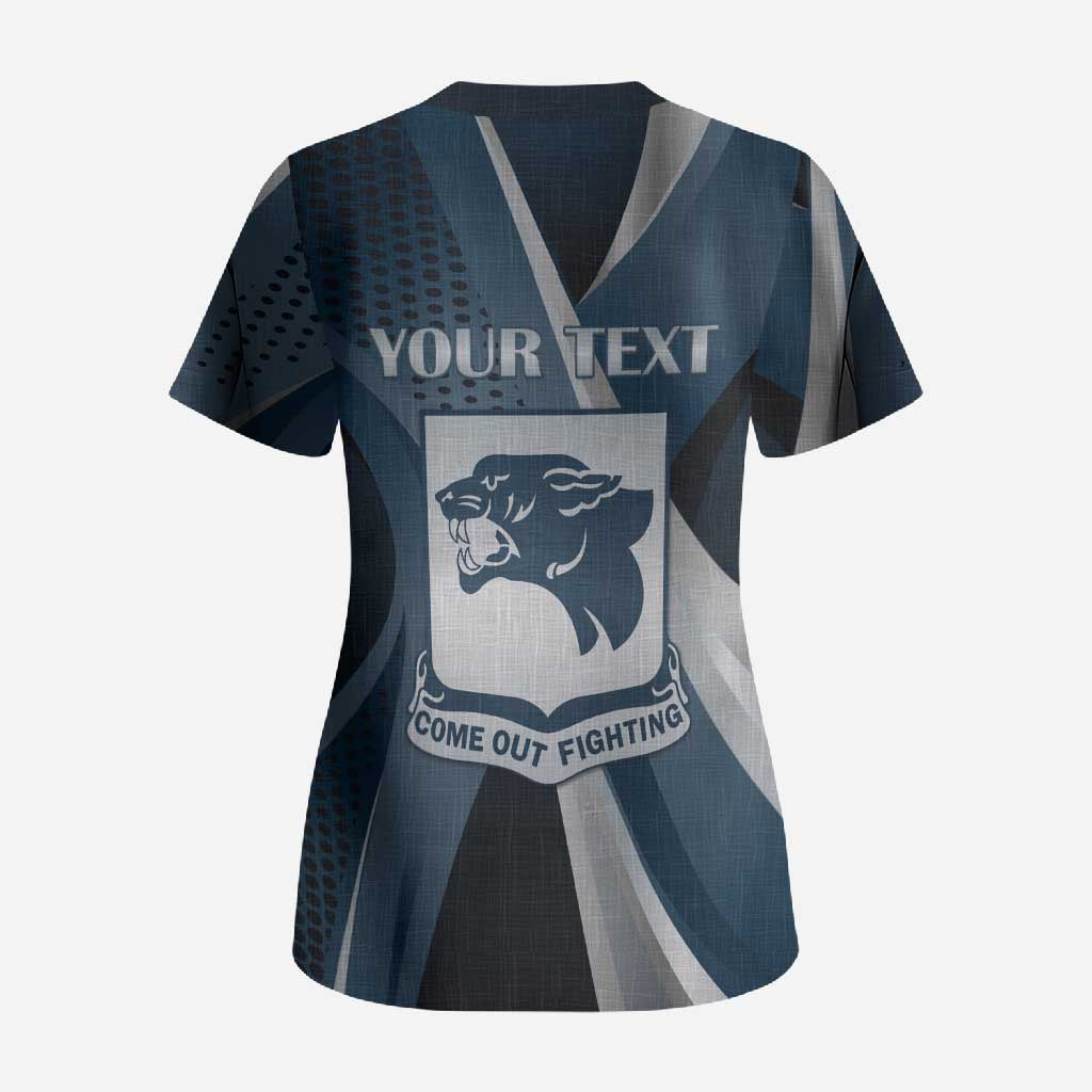 Personalized 761st Tank Battalion WWII Scrub Top Black Panthers Tribute