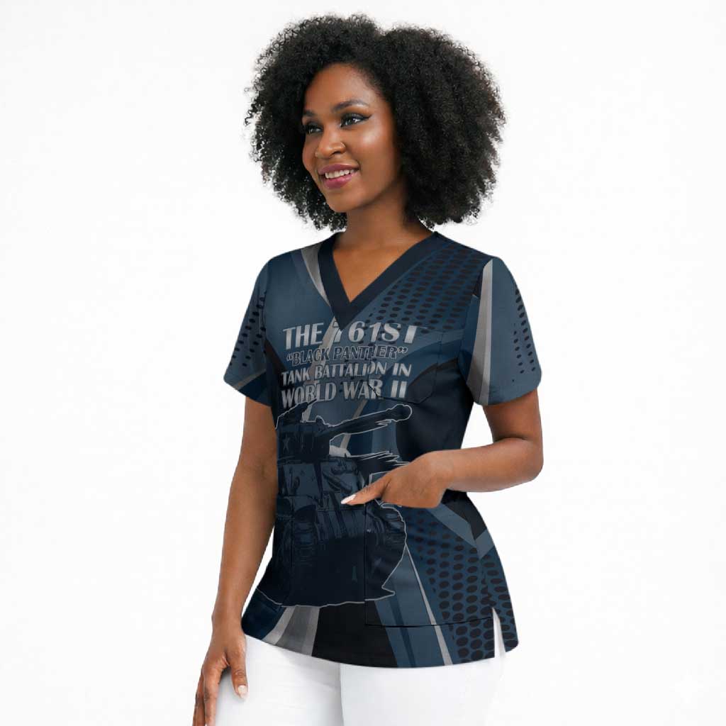 Personalized 761st Tank Battalion WWII Scrub Top Black Panthers Tribute