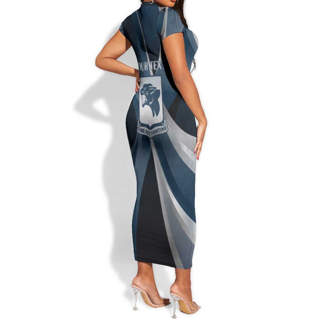 Personalized 761st Tank Battalion WWII Short Sleeve Bodycon Dress Black Panthers Tribute