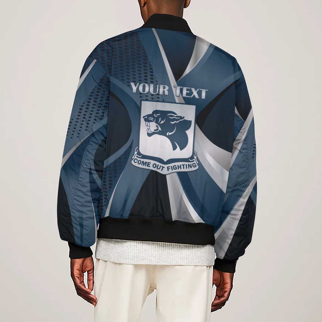 Personalized 761st Tank Battalion WWII Sleeve Zip Bomber Jacket Black Panthers Tribute