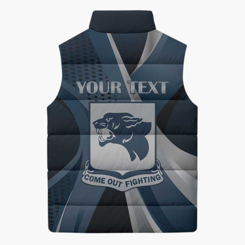 Personalized 761st Tank Battalion WWII Sleeveless Puffer Jacket Black Panthers Tribute