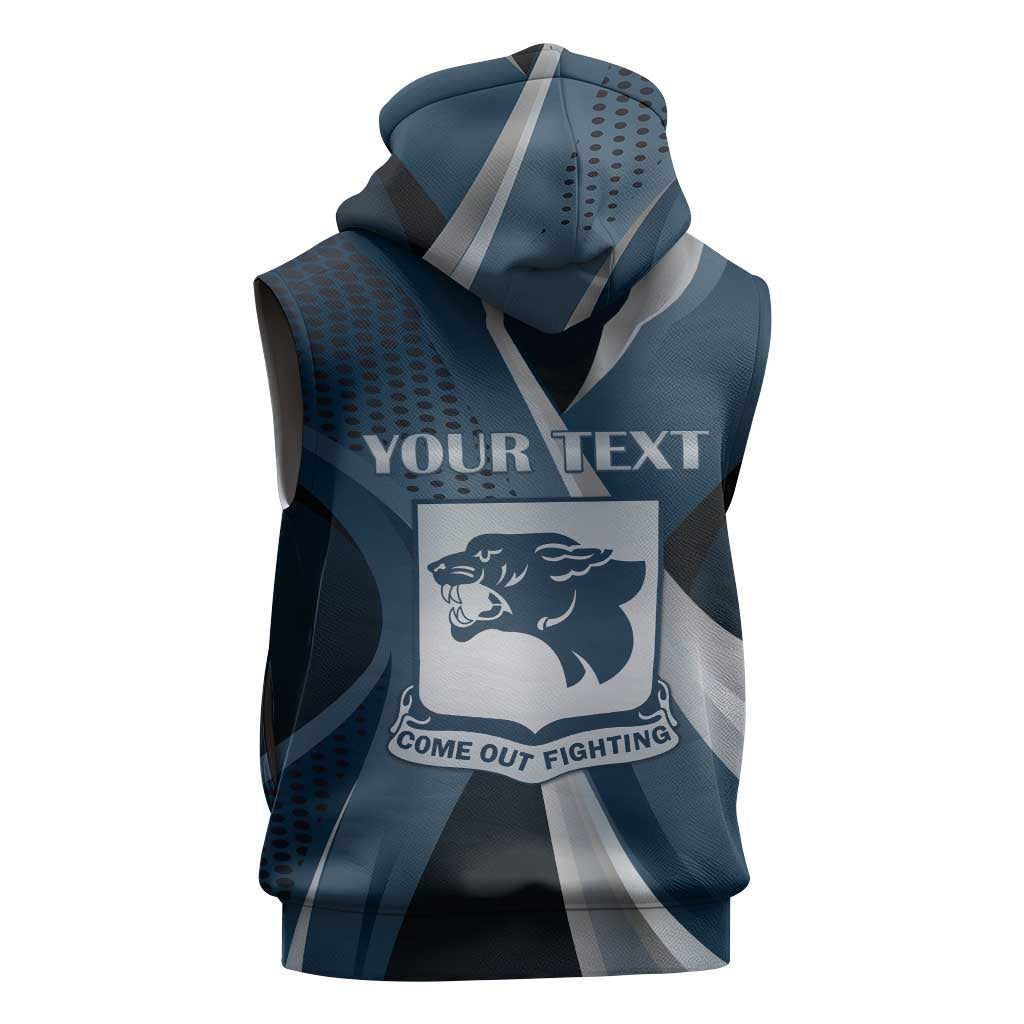 Personalized 761st Tank Battalion WWII Sleeveless Zip Hoodie Black Panthers Tribute