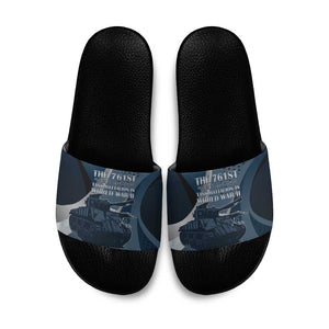 761st Tank Battalion WWII Slide Sandals Black Panthers Tribute