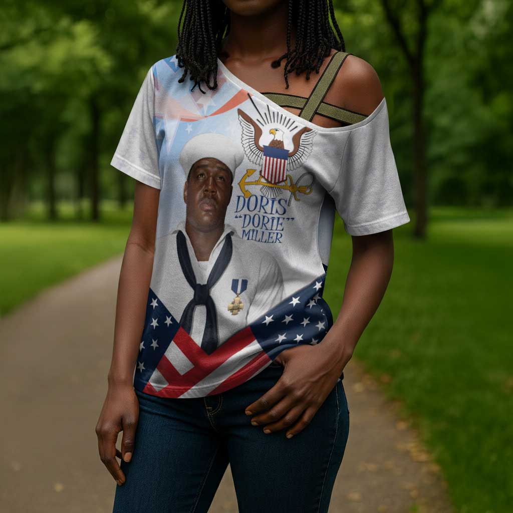 Doris Dorie Miller Cross Shoulder Shirt The Hero Pearl Harbor