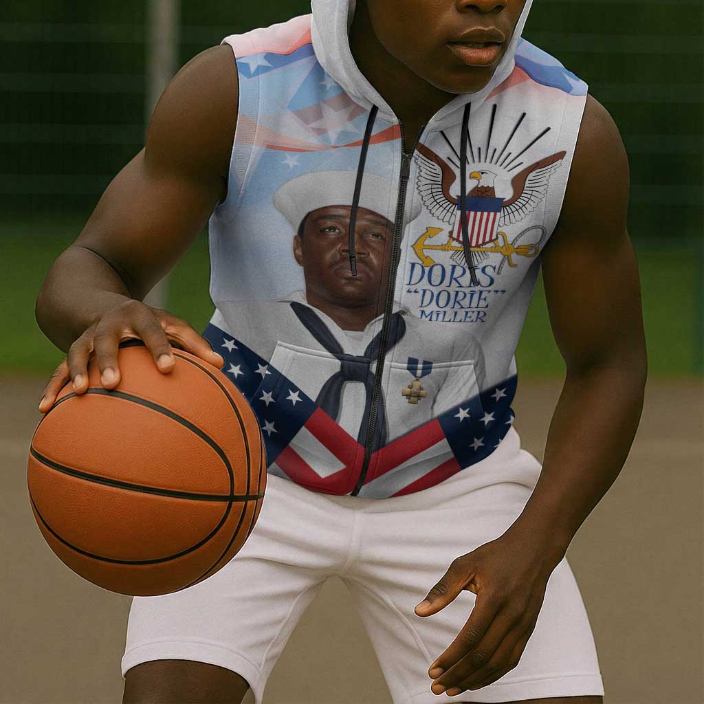 Doris Dorie Miller Sleeveless Zip Hoodie The Hero Pearl Harbor