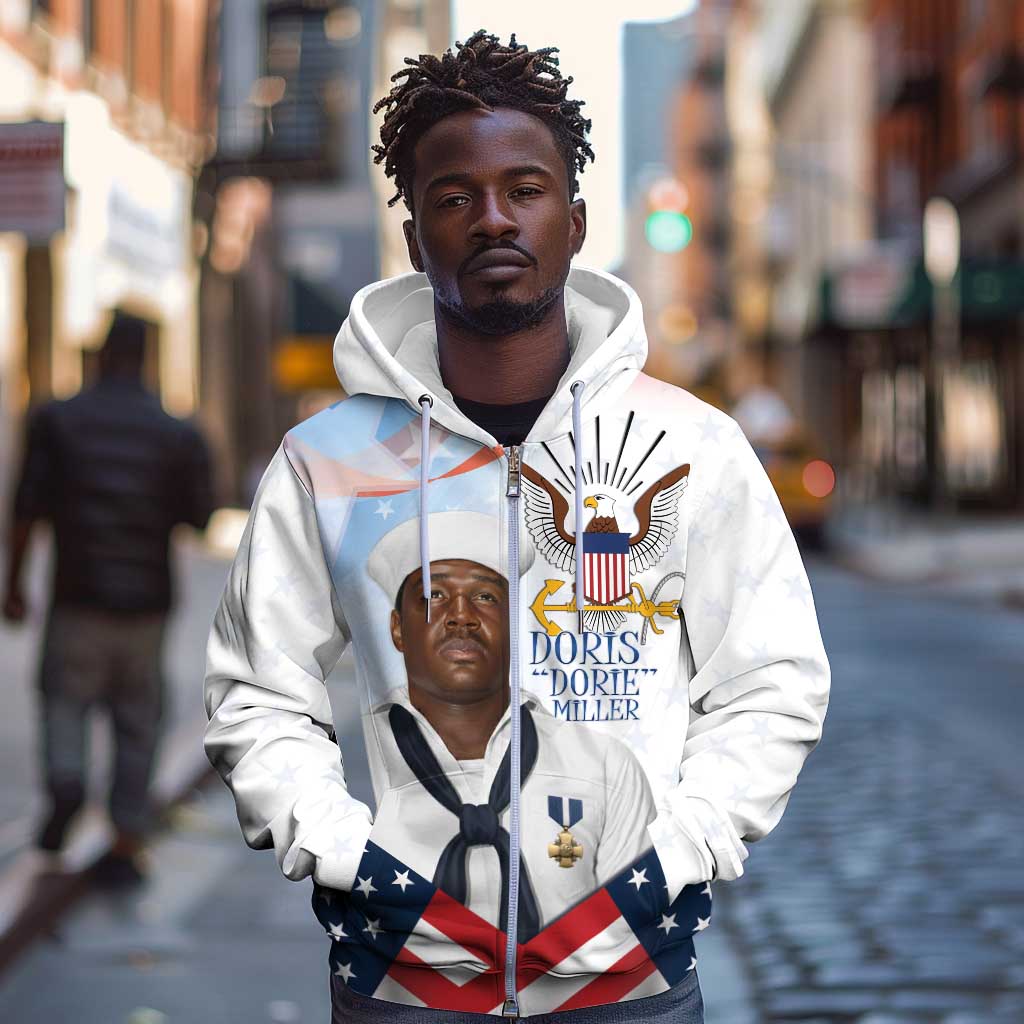 Doris Dorie Miller Zip Hoodie The Hero Pearl Harbor