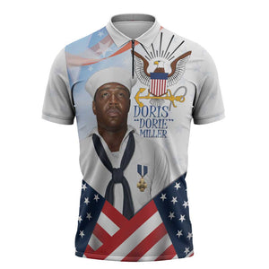 Doris Dorie Miller Zipper Polo Shirt The Hero Pearl Harbor