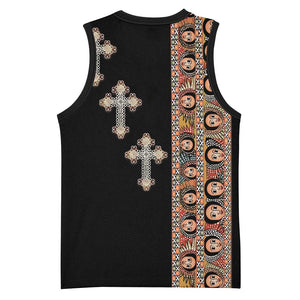 Ethiopia Angels Tilet With Cross Basketball Jersey Black Color LT15