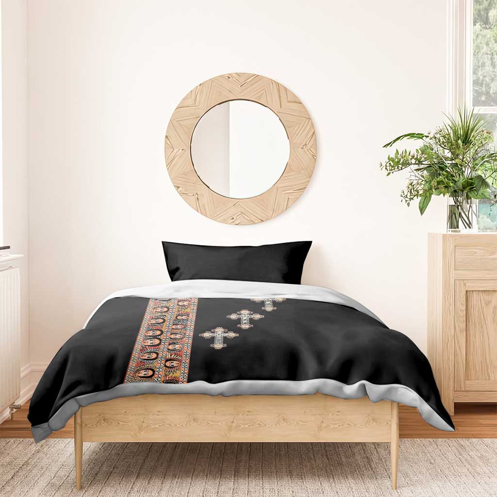 Ethiopia Angels Tilet With Cross Bedding Set Black Color