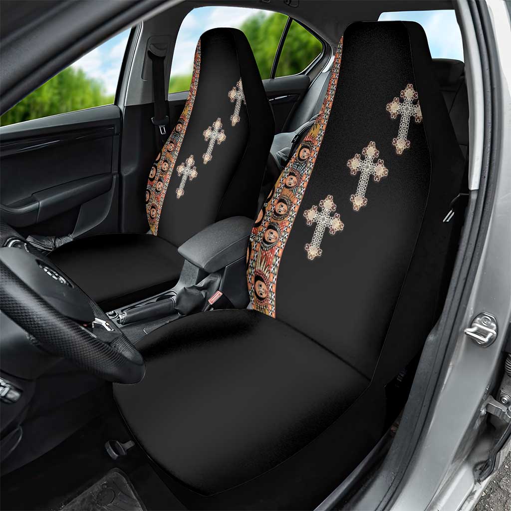 Ethiopia Angels Tilet With Cross Car Seat Cover Black Color