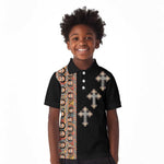 Ethiopia Angels Tilet With Cross Kid Polo Shirt Black Color