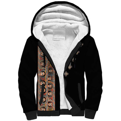 Ethiopia Angels Tilet With Cross Sherpa Hoodie Black Color