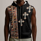 Ethiopia Angels Tilet With Cross Sleeveless Zip Hoodie Black Color - African Pride