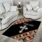 Personalized Ethiopia Area Rug Ethiopian Orthodox Church Angel Black Color