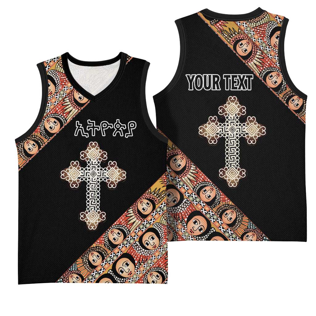 Personalized Ethiopia Basketball Jersey Ethiopian Orthodox Church Angel Black Color LT15