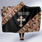 Personalized Ethiopia Hooded Blanket Ethiopian Orthodox Church Angel Black Color