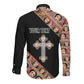 Personalized Ethiopia Long Sleeve Button Shirt Ethiopian Orthodox Church Angel Black Color