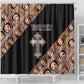 Personalized Ethiopia Shower Curtain Ethiopian Orthodox Church Angel Black Color