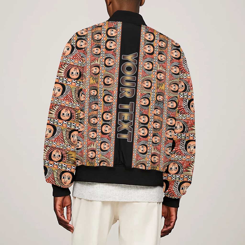 Personalized Ethiopia Bomber Jacket Ethiopian Tewahedo Angel Orthodox Black Color