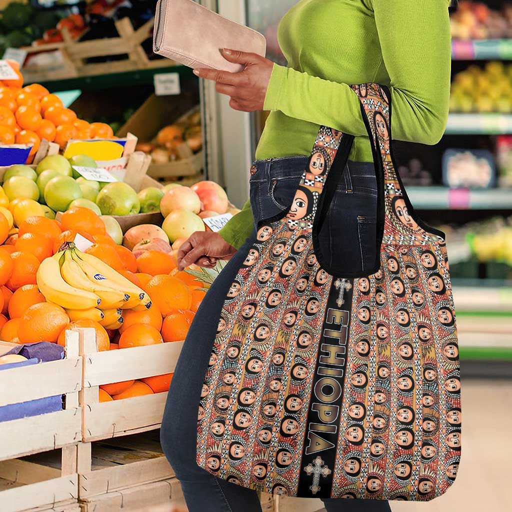 Ethiopia Grocery Bag Ethiopian Tewahedo Angel Orthodox Black Color