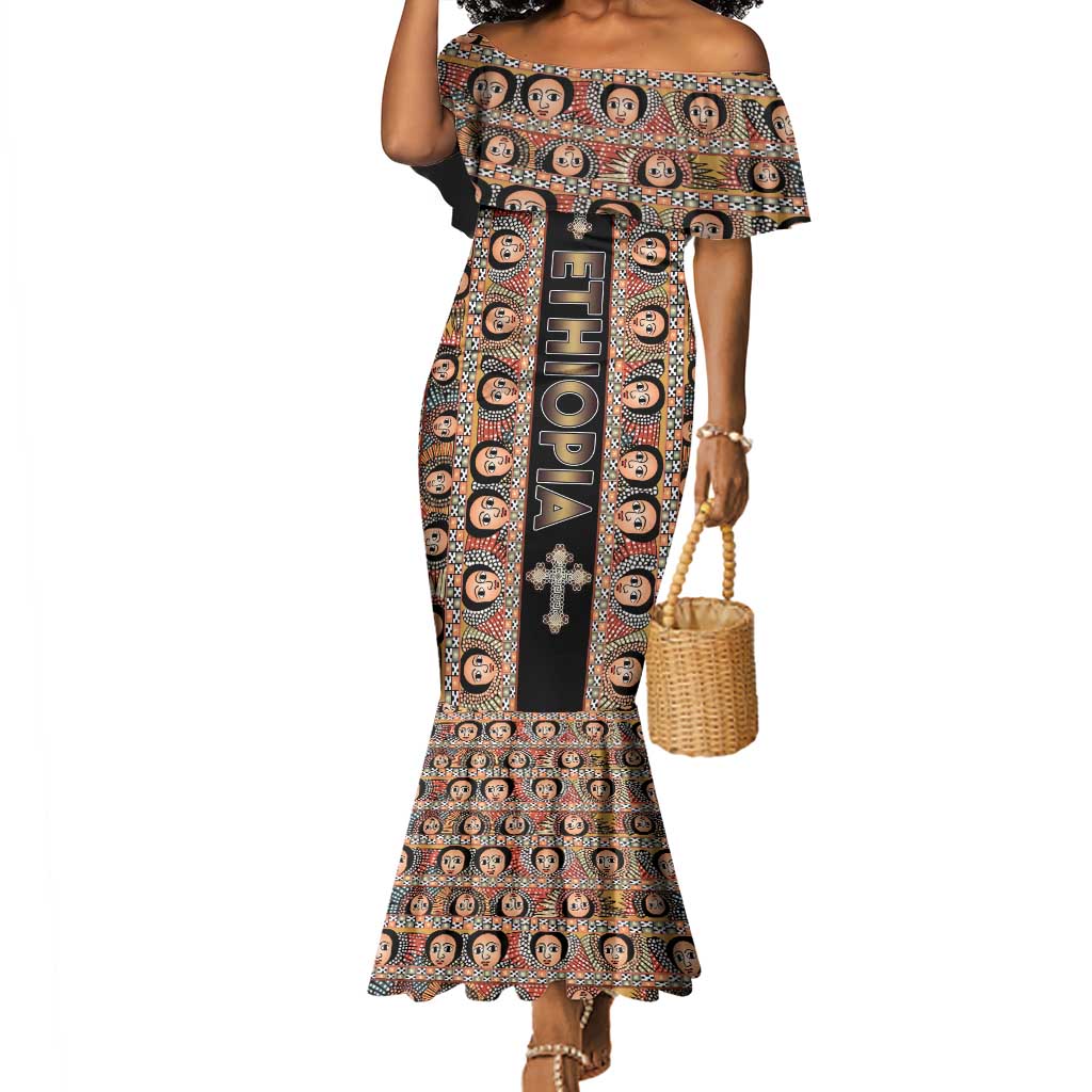 Personalized Ethiopia Mermaid Dress Ethiopian Tewahedo Angel Orthodox Black Color