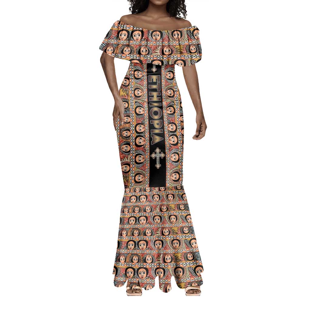 Personalized Ethiopia Mermaid Dress Ethiopian Tewahedo Angel Orthodox Black Color