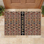 Ethiopia Rubber Doormat Ethiopian Tewahedo Angel Orthodox Black Color