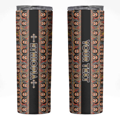 Personalized Ethiopia Skinny Tumbler Ethiopian Tewahedo Angel Orthodox Black Color