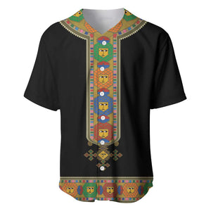 Ethiopia Saba Kemis Habesha Style Baseball Jersey Black Color