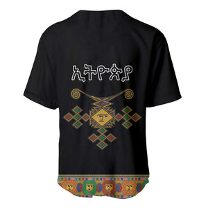 Ethiopia Saba Kemis Habesha Style Baseball Jersey Black Color