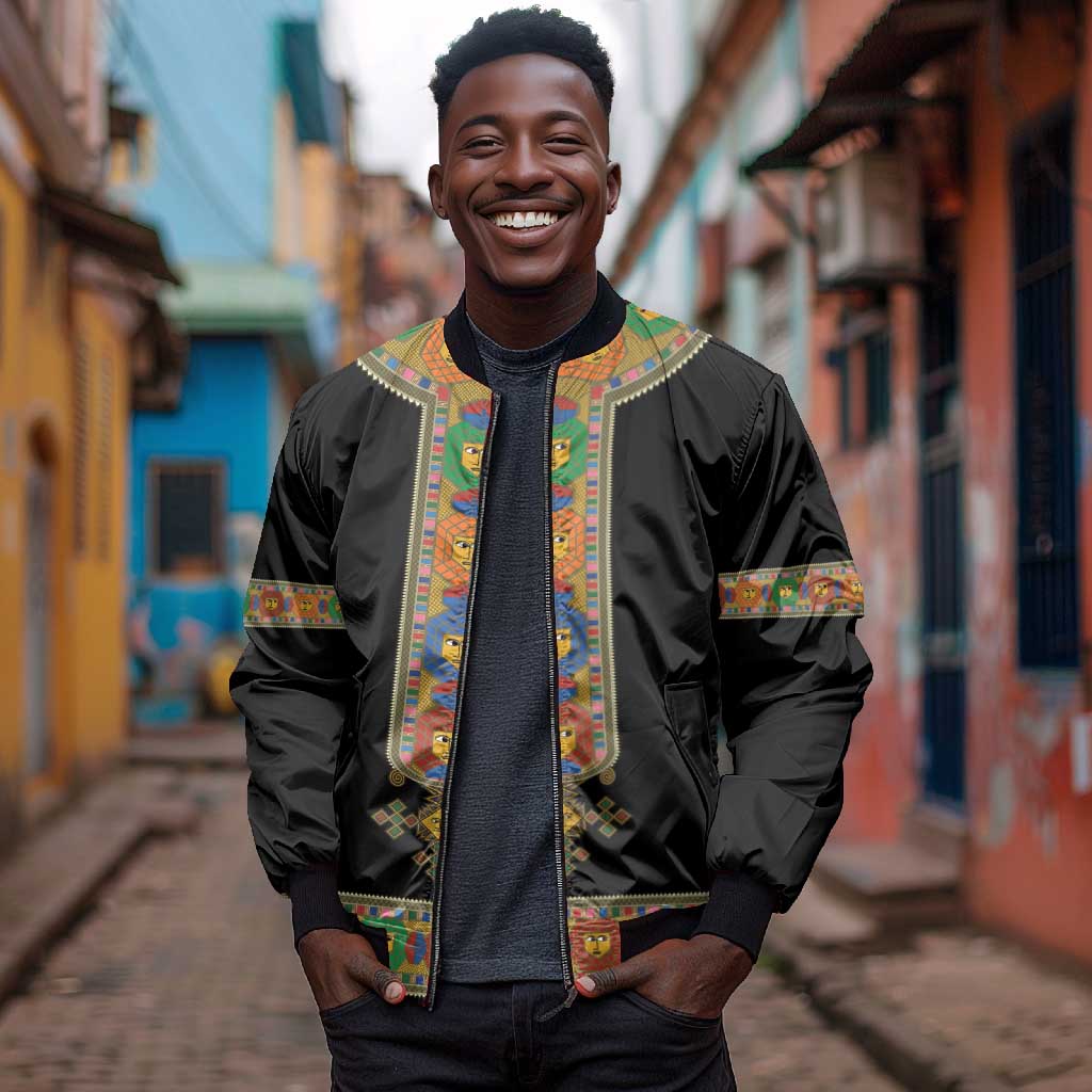 Ethiopia Saba Kemis Habesha Style Bomber Jacket Black Color