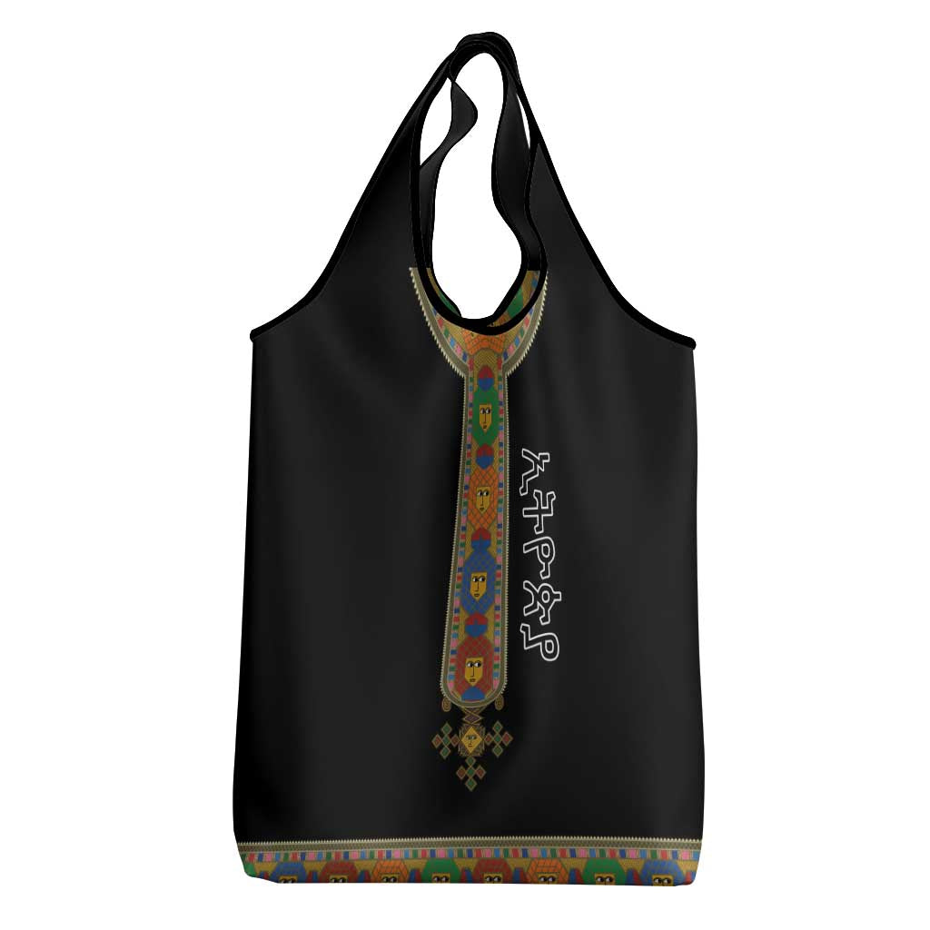Ethiopia Saba Kemis Habesha Style Grocery Bag Black Color