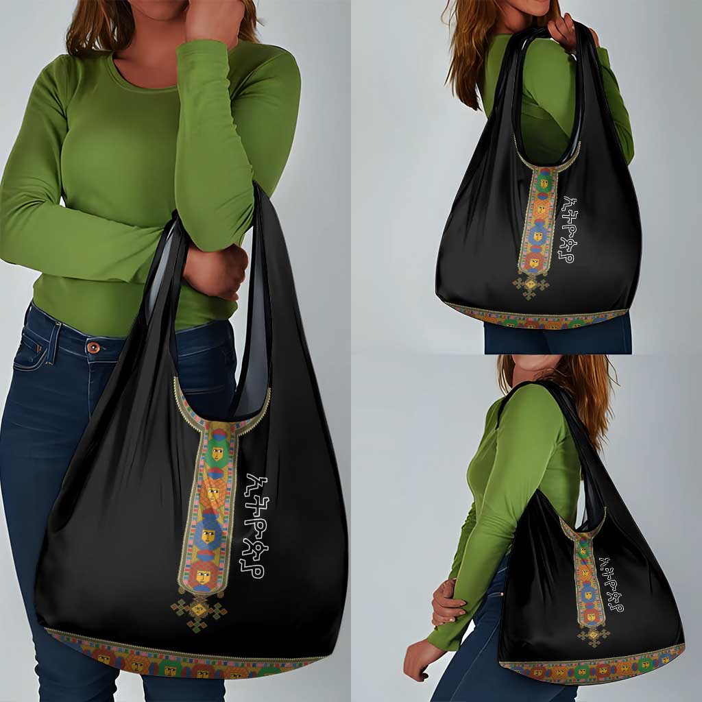 Ethiopia Saba Kemis Habesha Style Grocery Bag Black Color