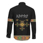Ethiopia Saba Kemis Habesha Style Long Sleeve Button Shirt Black Color