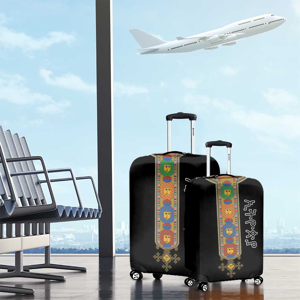 Ethiopia Saba Kemis Habesha Style Luggage Cover Black Color