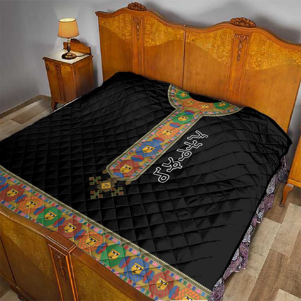 Ethiopia Saba Kemis Habesha Style Quilt Black Color