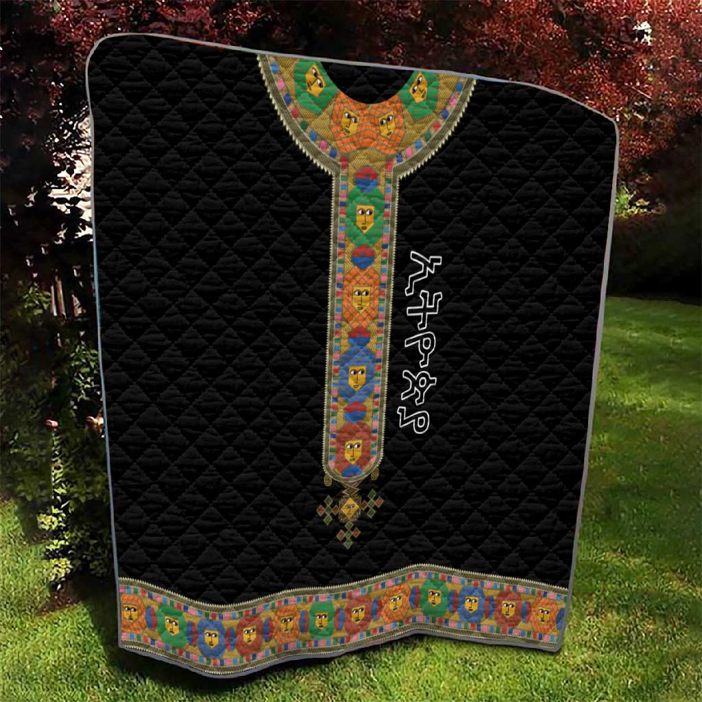 Ethiopia Saba Kemis Habesha Style Quilt Black Color