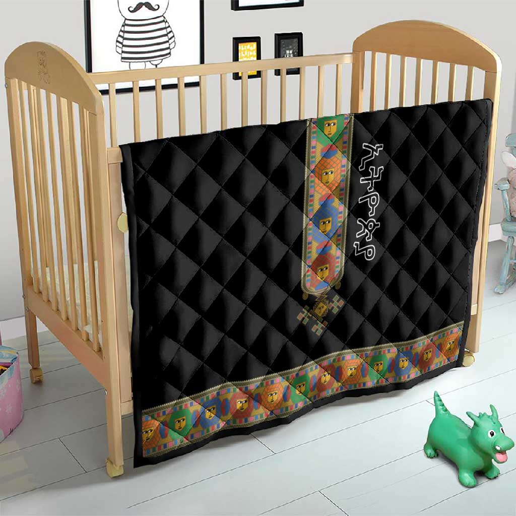 Ethiopia Saba Kemis Habesha Style Quilt Black Color