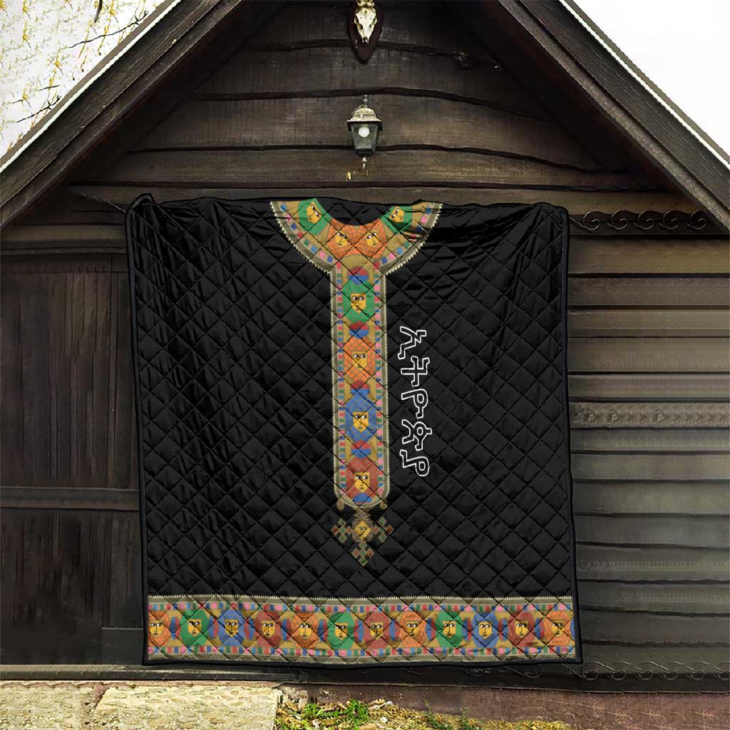 Ethiopia Saba Kemis Habesha Style Quilt Black Color