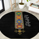 Ethiopia Saba Kemis Habesha Style Round Carpet Black Color