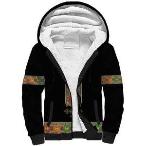 Ethiopia Saba Kemis Habesha Style Sherpa Hoodie Black Color