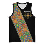 Ethiopia Saba Kemis Sash Style Basketball Jersey Black Color LT15