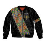 Ethiopia Saba Kemis Sash Style Bomber Jacket Black Color