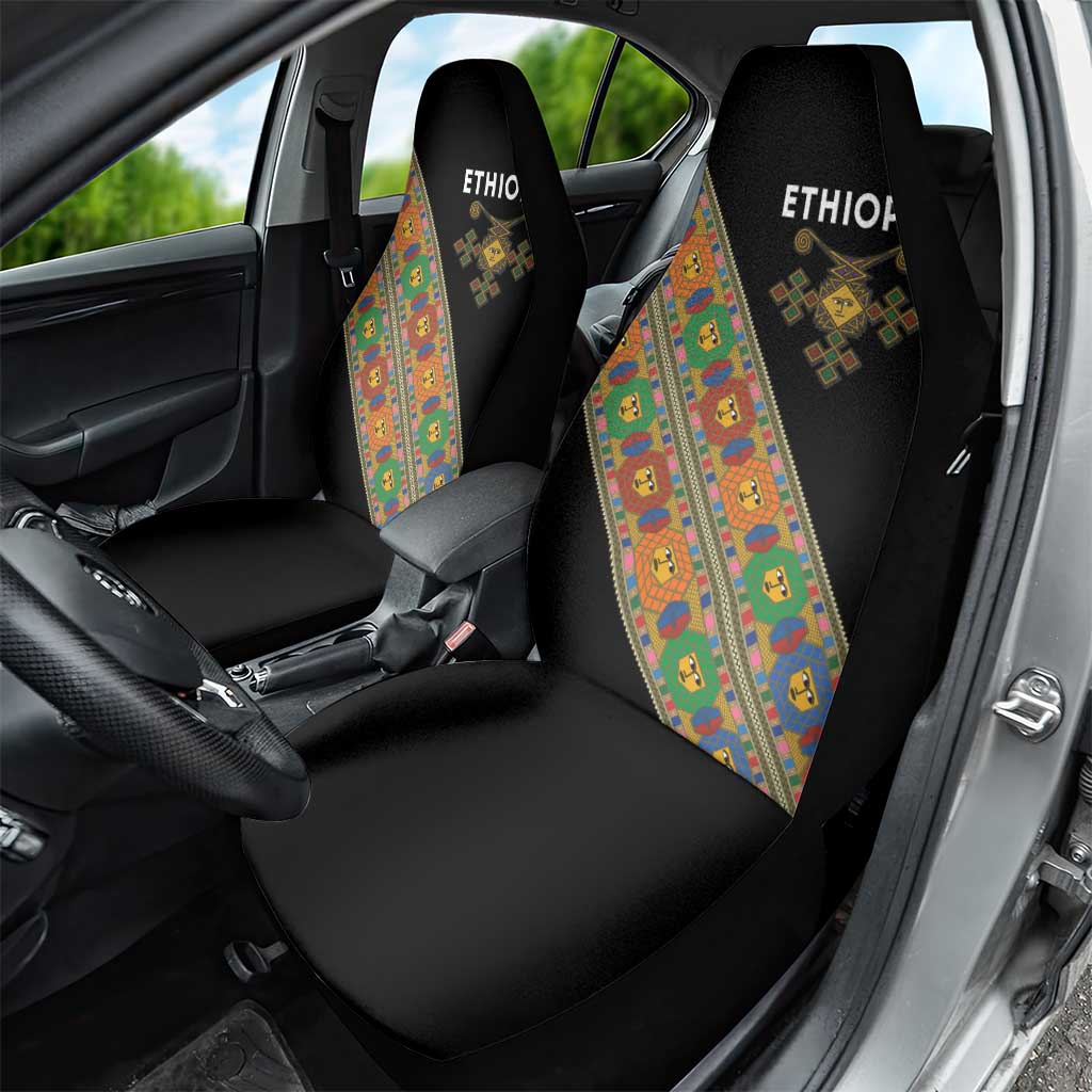 Ethiopia Saba Kemis Sash Style Car Seat Cover Black Color