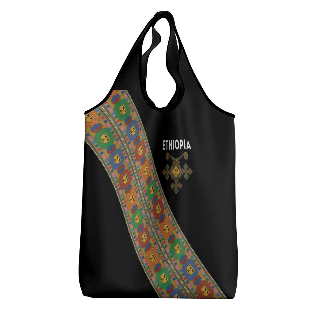 Ethiopia Saba Kemis Sash Style Grocery Bag Black Color
